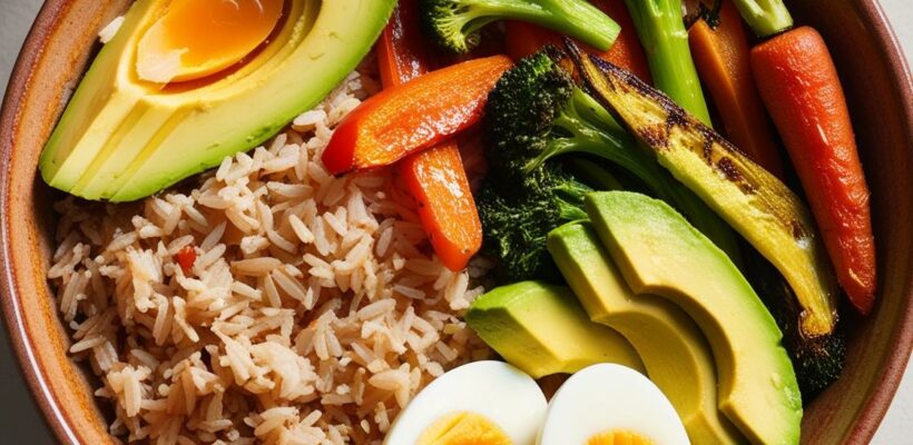 CookiClub - Buddha bowl au riz complet, légumes rôtis, avocat et œuf dur