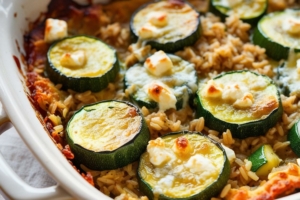 🥘 Gratin de courgettes, riz complet et feta 🇬🇷🌾🧀