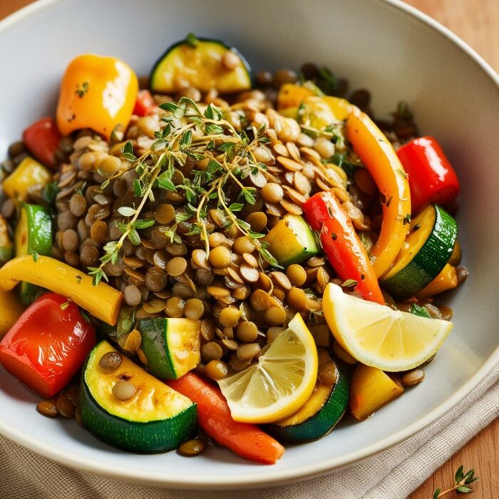 CookiClub - Poêlée de légumes et lentilles au thym et citron