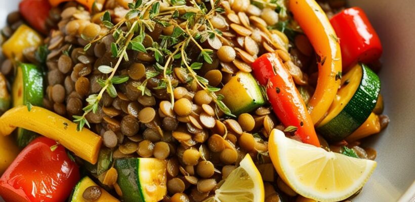 CookiClub - Poêlée de légumes et lentilles au thym et citron
