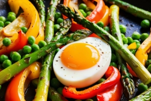 🥦🍳 Poêlée de légumes printaniers et œuf mollet 🌸🥕