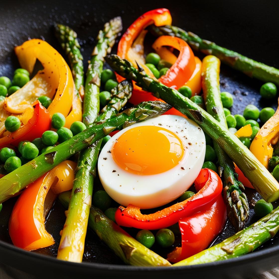CookiClub - Poêlée de légumes printaniers et œuf mollet