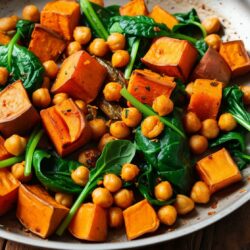 CookiClub - Poêlée de patate douce, pois chiches et épinards