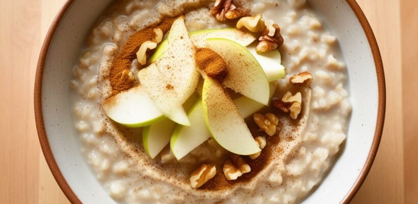 CookiClub - Porridge aux flocons d’avoine, pomme râpée, cannelle, noix
