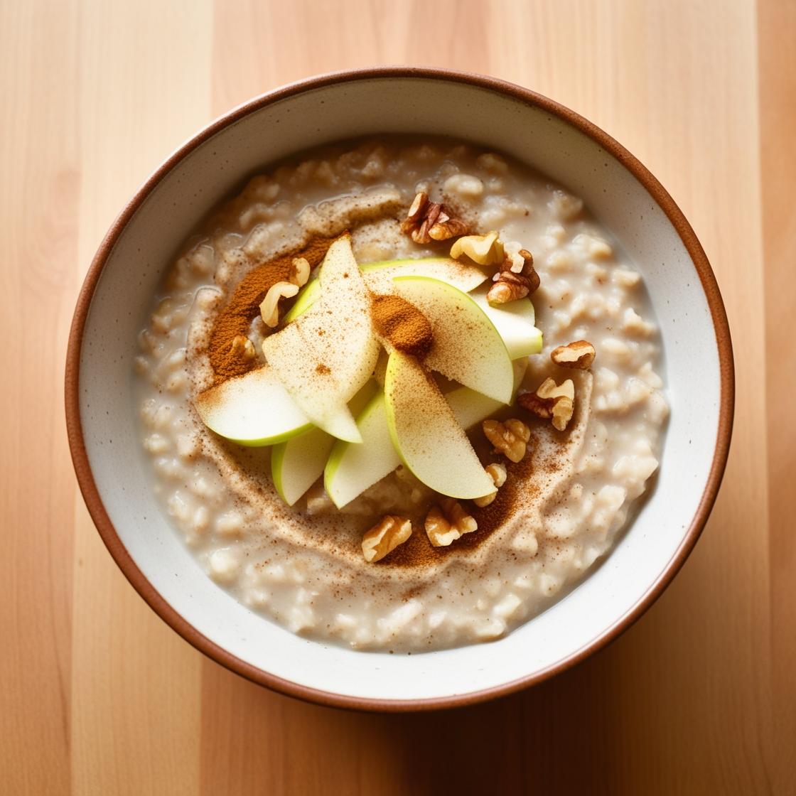 CookiClub - Porridge aux flocons d’avoine, pomme râpée, cannelle, noix