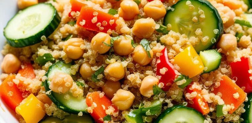 CookiClub - Salade de quinoa, légumes croquants, pois chiches, sauce citron