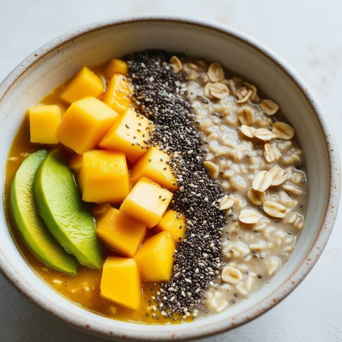 CookiClub - Smoothie Bowl à la Mangue, Flocons d’Avoine et Graines de Chia