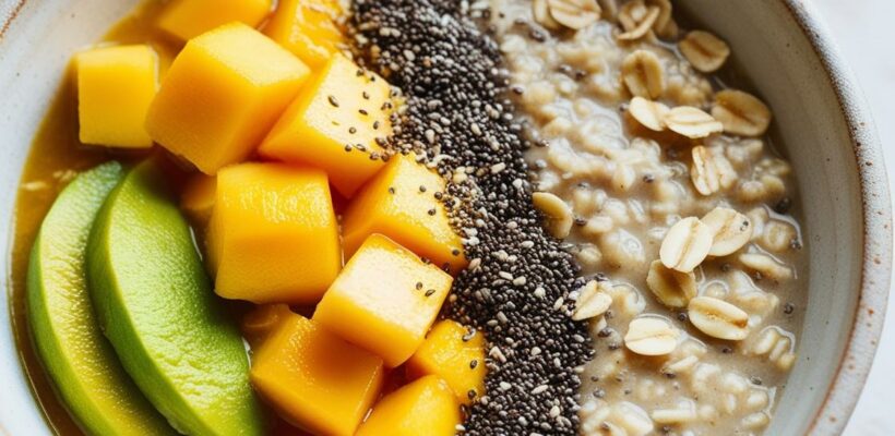 CookiClub - Smoothie Bowl à la Mangue, Flocons d’Avoine et Graines de Chia