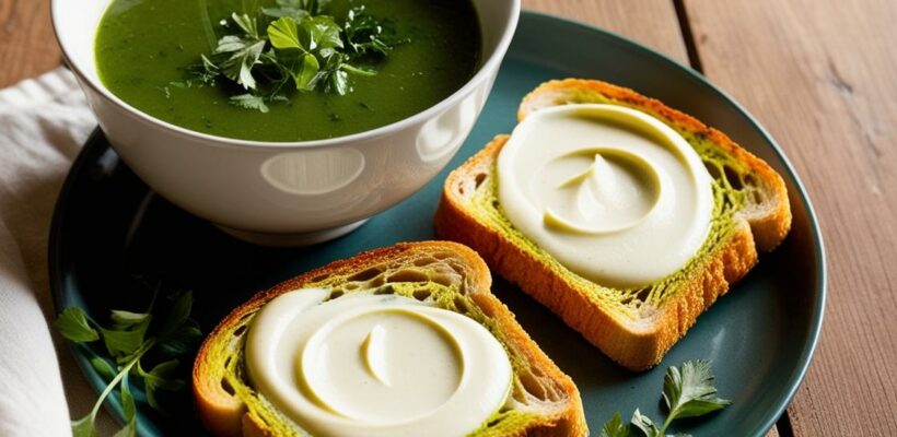 CookiClub - Soupe de légumes verts & tartine de fromage frais