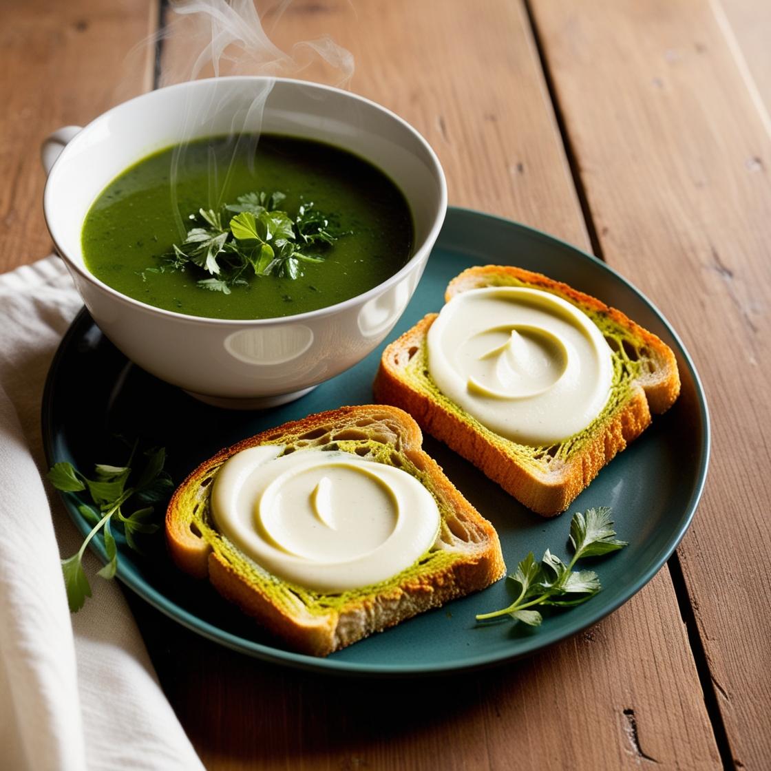 CookiClub - Soupe de légumes verts & tartine de fromage frais
