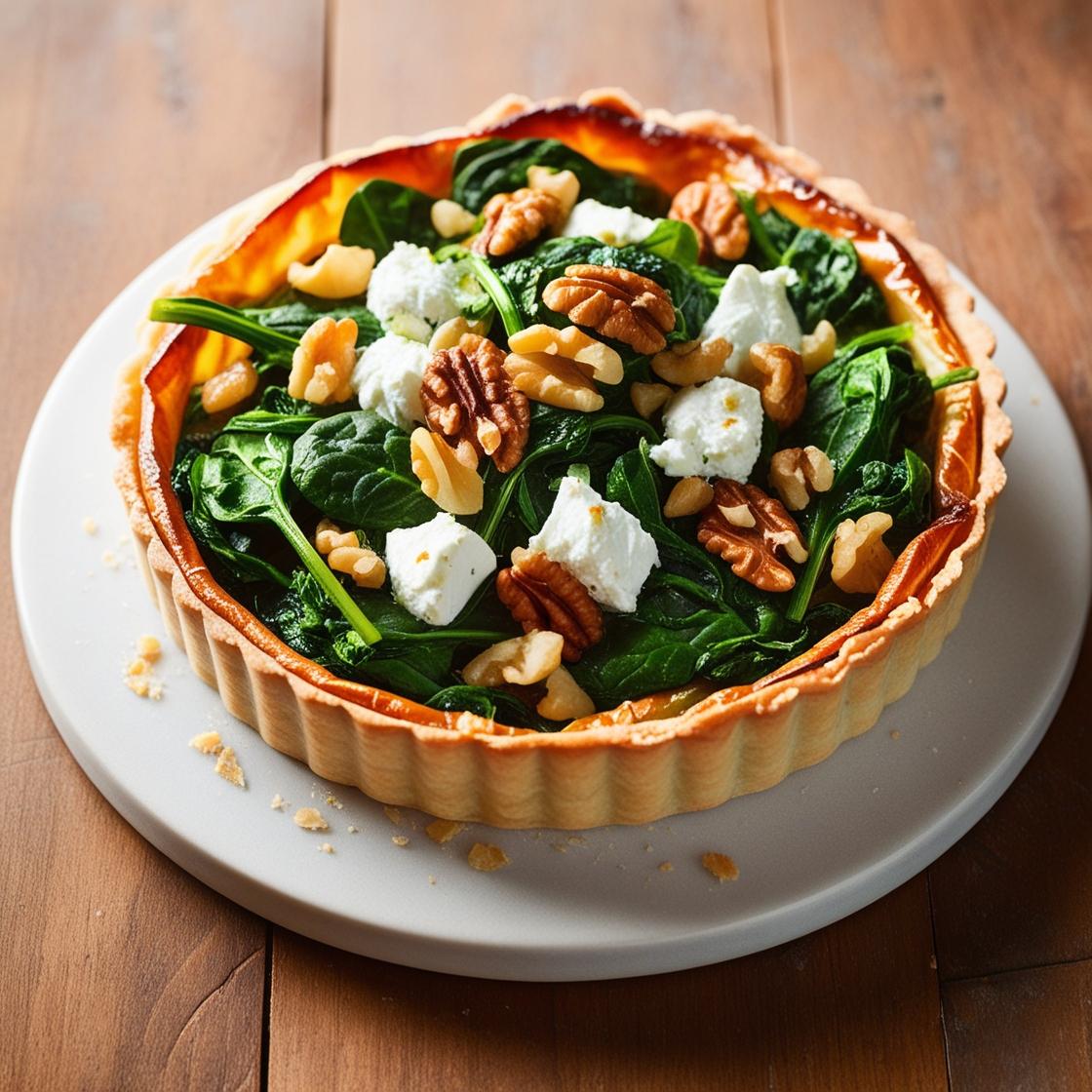 CookiClub - Tarte salée aux épinards, chèvre frais et noix