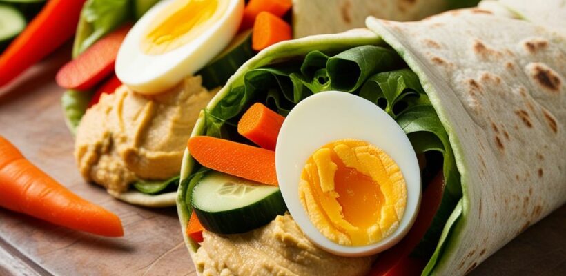 CookiClub - Wrap végétarien aux crudités, houmous et œuf dur