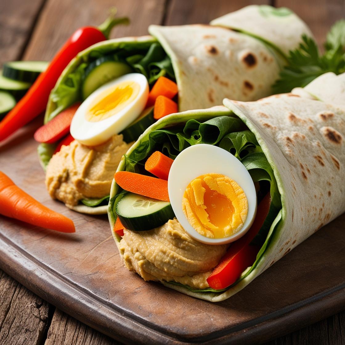 CookiClub - Wrap végétarien aux crudités, houmous et œuf dur