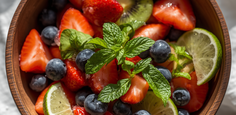 CookiClub.app - Seasonal Fruit Salad with lime and fresh mint